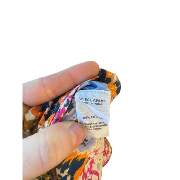 APIECE APART Las Alturas Mini Dress Sz M EUC $345 MSRP Wildflowers Cream Multi - Picture 9 of 11